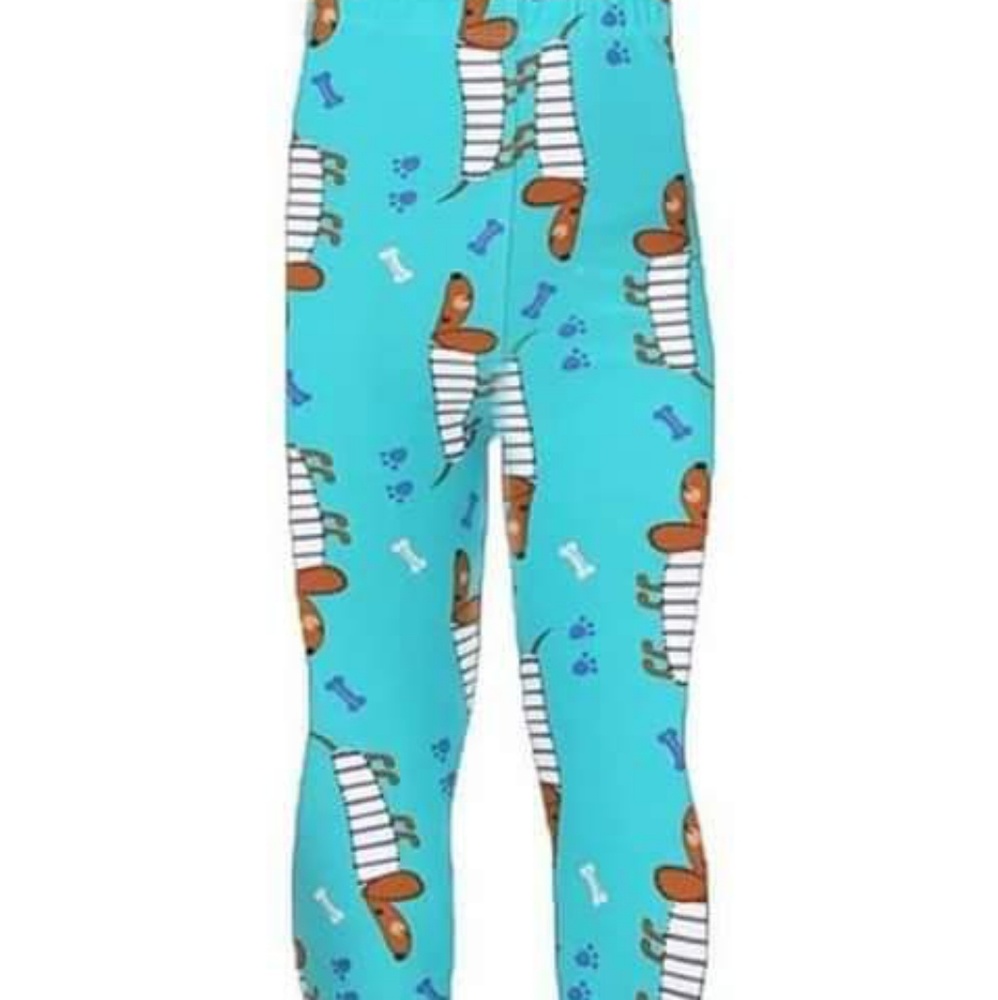 Kids Cartoon Dachshund Leggings